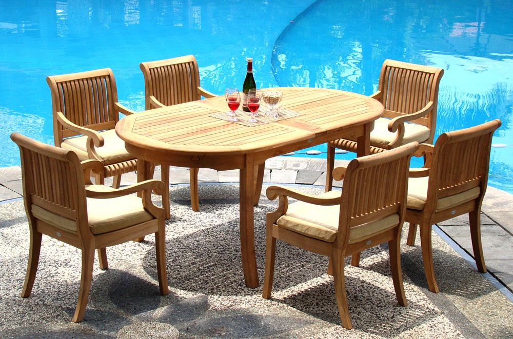 7 PC TEAK DINING SET GARDEN OUTDOOR PATIO FURNITURE D03 