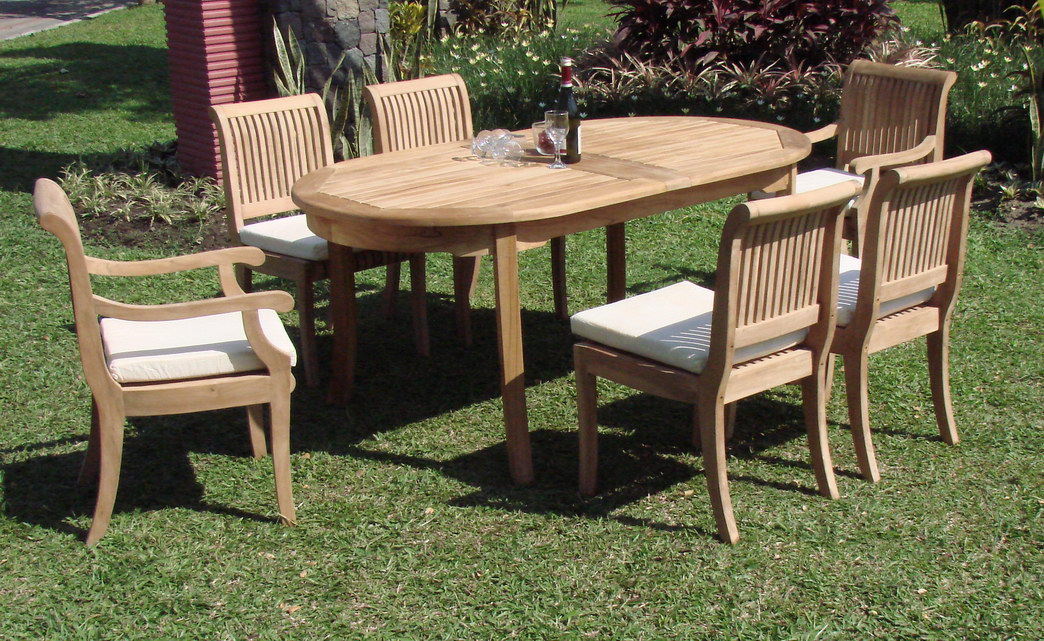 7 PC TEAK DINING SET GARDEN OUTDOOR PATIO FURNITURE NEW 