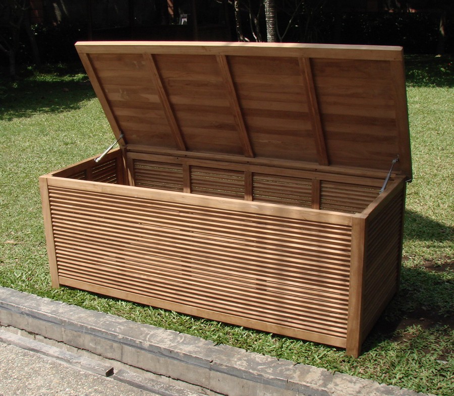 A GRADE TEAK 65quot; PREMIUM POOL CUSHION STORAGE BOX OUTDOOR 