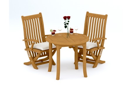 3 PC Dining Set - 36" Round Table & 2 Warwick Arm Chairs 