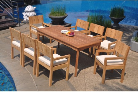 9 PC Dining Set - 83" Rectangle Table & 8 Vera Arm Chairs 