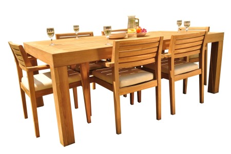 7 PC Dining Set - 86" Rectangle Table & 6 Montana Stacking Arm Chairs 