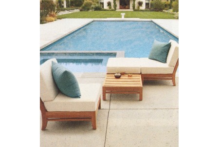 Delmar Outdoor Teak Sectional Sofa Set 6 Pc Delmar Sectional Sofa Set 4 Lounge Chair Ottoman And Side Table