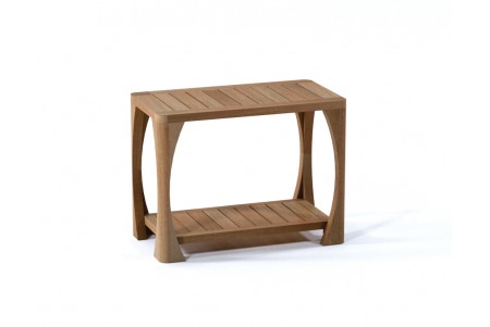 24" Athena Teak Shower Bench with Shelf