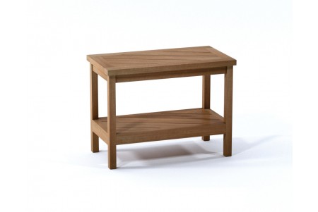 24" Berlin Teak Shower Bench with Shelf