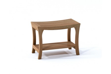 24" Brisbane Teak Shower Bench with Shelf