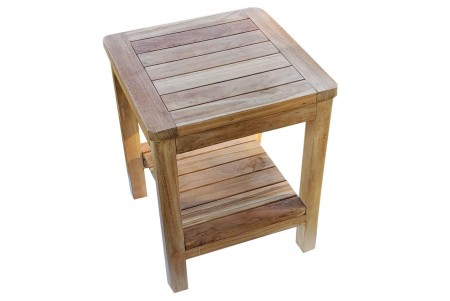 15" Dublin Teak Shower Bench with Shelf