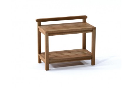 24" Hamburg Teak Shower Bench with Shelf