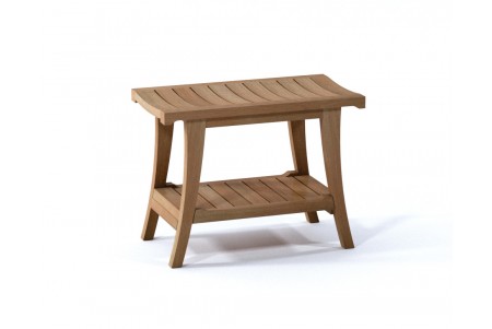 24" Istanbul Teak Shower Bench with Shelf