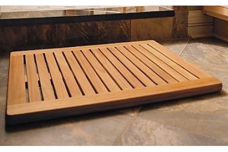 30" Large Teak Door Bath Mat