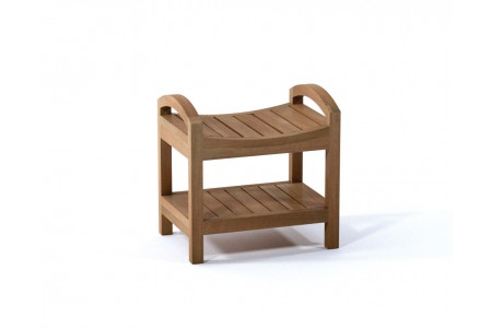 18" Madrid Teak Shower Bench with Shelf