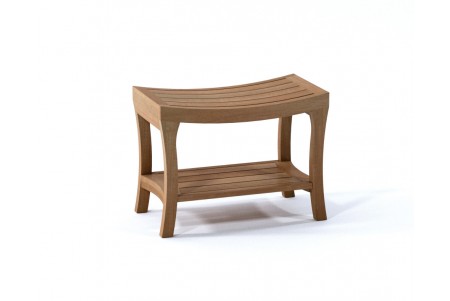 24" Melbourne Teak Shower Bench with Shelf