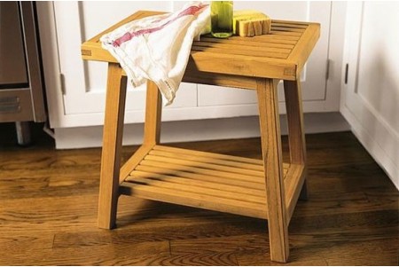 18" Teak Bath Stool