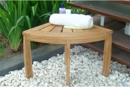 19" Teak Corner Stool - All Teak Wood