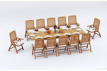 13 PC Dining Set - 122" Atnas Rectangle Table & 12 Ashley Arm Chairs