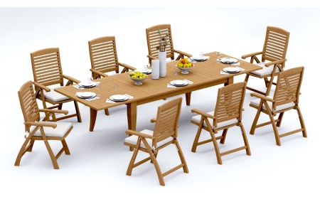 9 PC Dining Set - 122" Atnas Rectangle Table & 8 Ashley Arm Chairs