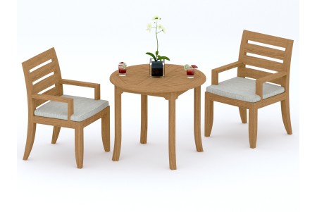 3 PC Dining Set - 36" Round Table & 2 Atnas Arm Chairs 