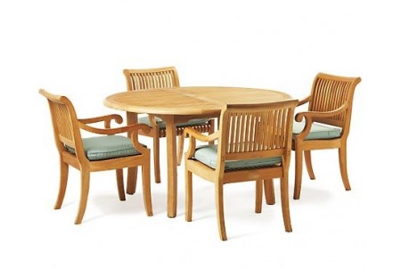 5 PC Dining Set - 48" Round Table & 4 Giva Arm Chairs 