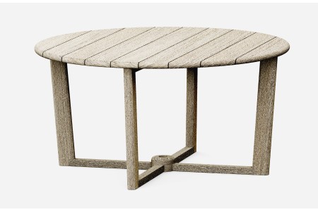 60" Sema Round Dining Table - Weathered Teak