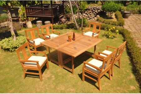 7 PC Dining Set - 60" Square Butterfly Table & 6 Osbo Arm Chairs 