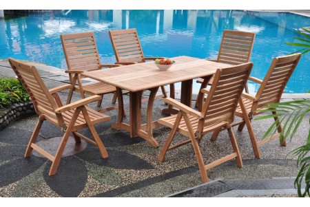 7 PC Dining Set - 69" Warwick & 6 Ashley Arm Chairs 