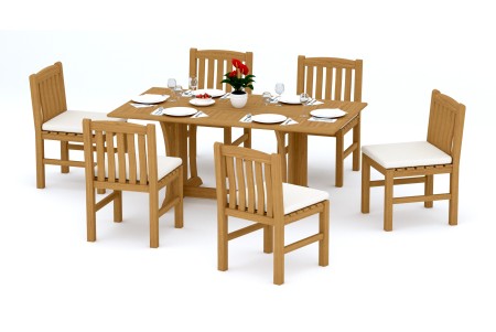 7 PC Dining Set - 69" Warwick & 6 Devon Armless Chairs 