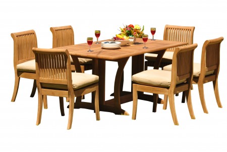 7 PC Dining Set - 69" Warwick & 6 Giva Armless Chairs 