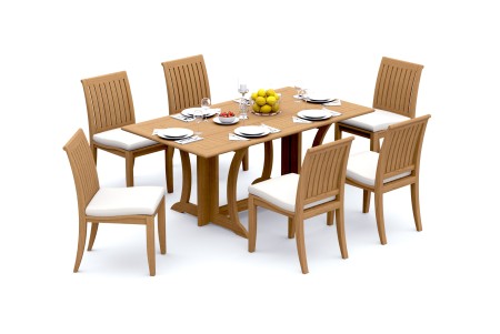 7 PC Dining Set - 69" Warwick & 6 Lagos Armless Chairs