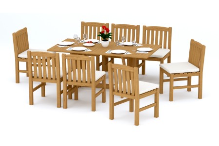 9 PC Dining Set - 69" Warwick & 8 Devon Armless Chairs 