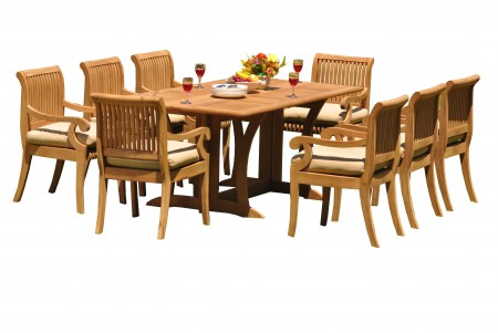 9 PC Dining Set - 69" Warwick & 8 Giva Arm Chairs 
