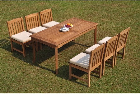 9 PC Dining Set - 83" Rectangle Table & 8 Devon Armless Chairs 