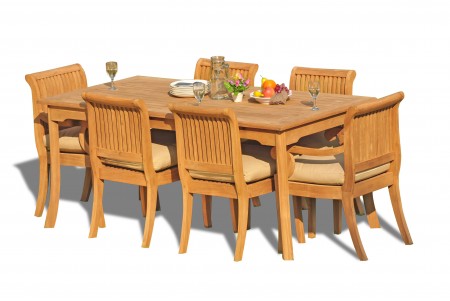 7 PC Dining Set - 71" Rectangle Table & 6 Giva Chairs (2 Arms + 4 Armless) 