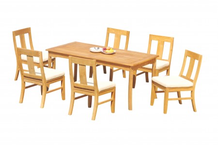 7 PC Dining Set - 71" Rectangle Table & 6 Osbo Armless Chairs 