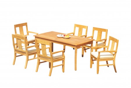 7 PC Dining Set - 71" Rectangle Table & 6 Osbo Arm Chairs 