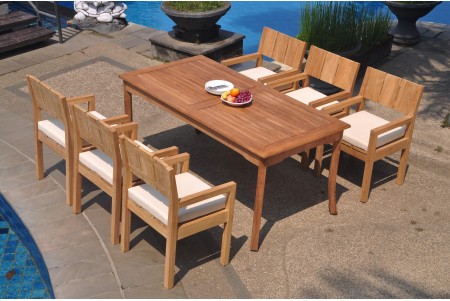 7 PC Dining Set - 71" Rectangle Table & 6 Vera Arm Chairs 