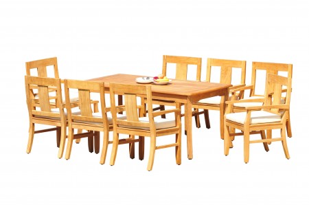 9 PC Dining Set - 83" Rectangle Table & 8 Osbo Arm Chairs 