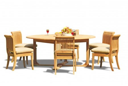 7 PC Dining Set - 72" Round Table & 6 Giva Armless Chairs