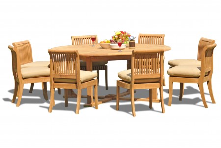 9 PC Dining Set - 72" Round Table & 8 Giva Armless Chairs