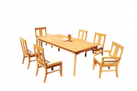 7 PC Dining Set - 83" Rectangle Table & 6 Osbo Chairs (2 Arms + 4 Armless) 