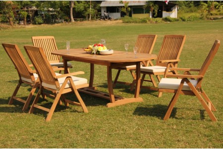 7 PC Dining Set - 94" Double Extension Masc Oval Table & 6 Marley Arm Chairs
