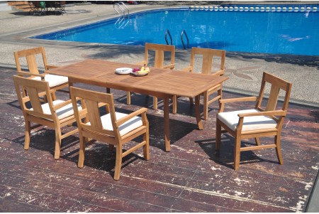 9 PC Dining Set - 94" Double Extension Rectangle Table & 8 Osbo Arm Chairs