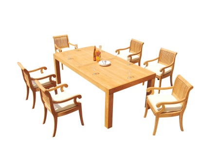 7 PC Dining Set - 86" Rectangle Table & 6 Giva Arm Chairs 