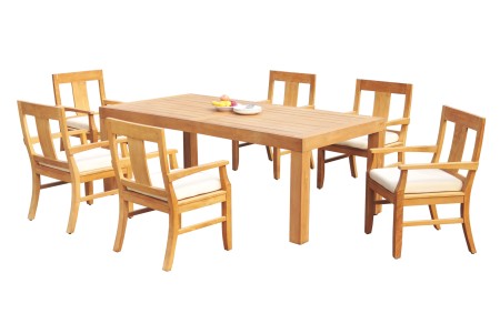 7 PC Dining Set - 86" Rectangle Table & 6 Osbo Arm Chairs 