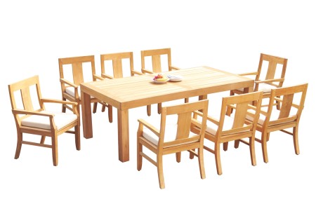 9 PC Dining Set - 86" Rectangle Table & 8 Osbo Arm Chairs 