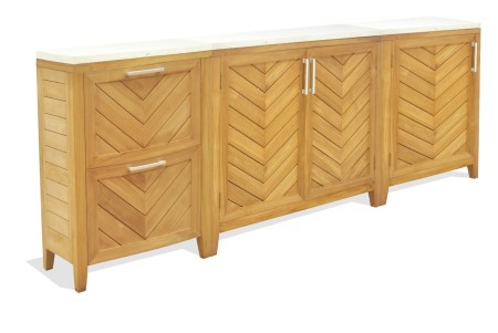 3 PC Ventura Teak Cabinet Set