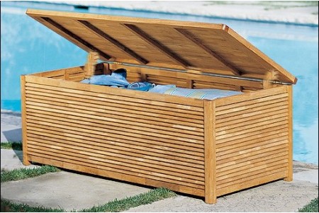 65" Teak Storage/Pool Box