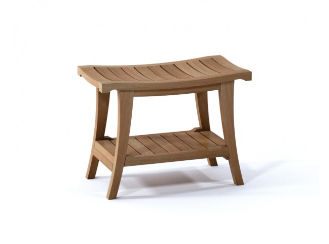 24 Milan Teak Shower Bench With Shelf Teak Outdoor Furniture